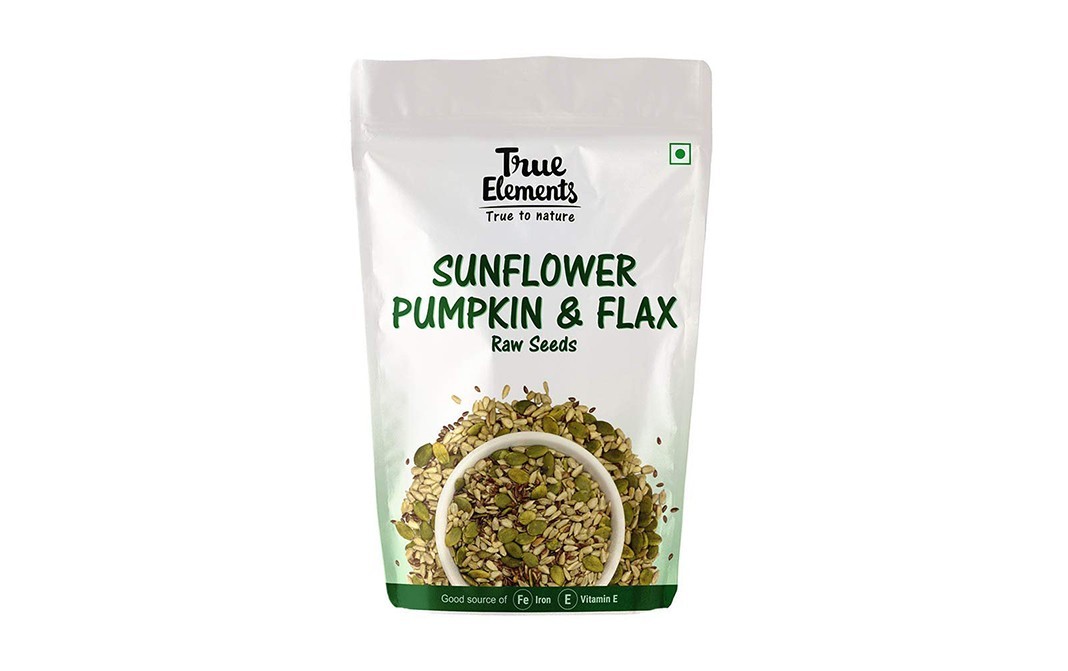 True Elements Sunflower Pumpkin & Flax Raw Seeds   Pack  150 grams